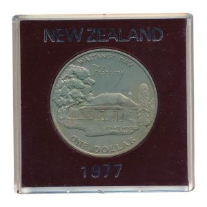 Nieuw-Zeeland 1 Dollar 1977 Waitangi Day 6 Feb  in capsule