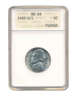 Verenigde Staten 5 Cents 1942-S MS 64 in slab