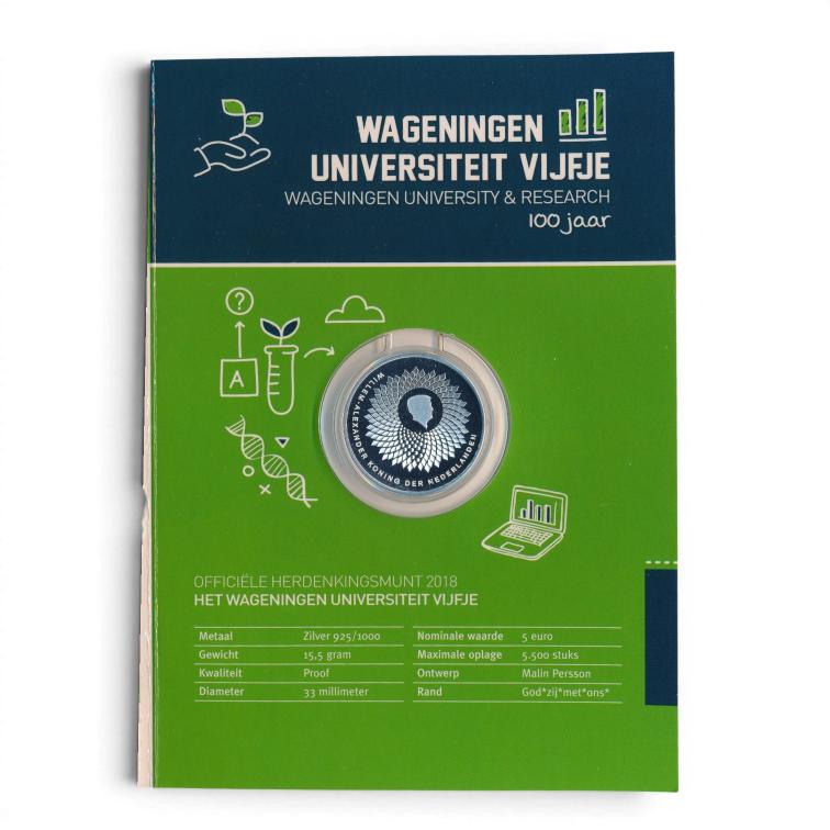 Nederland 5 Euro 2018 Wageningen Universiteit Vijfje - Zilver Proof in blister