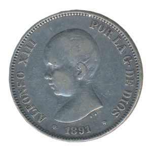 Spanje 5 Pesetas 1891