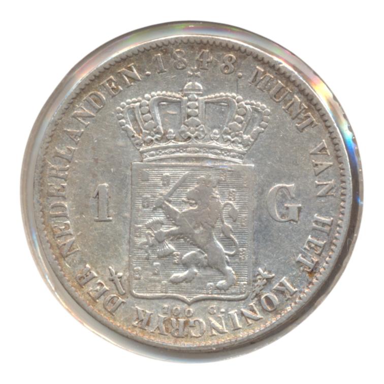 Nederland 1 Gulden 1848 Willem 2 (Zeer fraai)