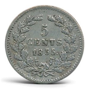 Nederland 5 Cent 1855 Willem III (Zeer fraai-)