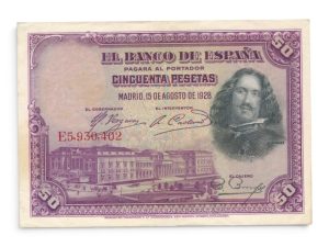 Spanje 50 Pesetas 1928 (Zeer fraai+)