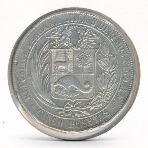 Peru 5 Pesetas 1880