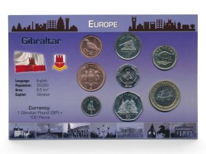 Gibraltar muntset Gibraltar Pound incl. certificaat (zilveren tekst)