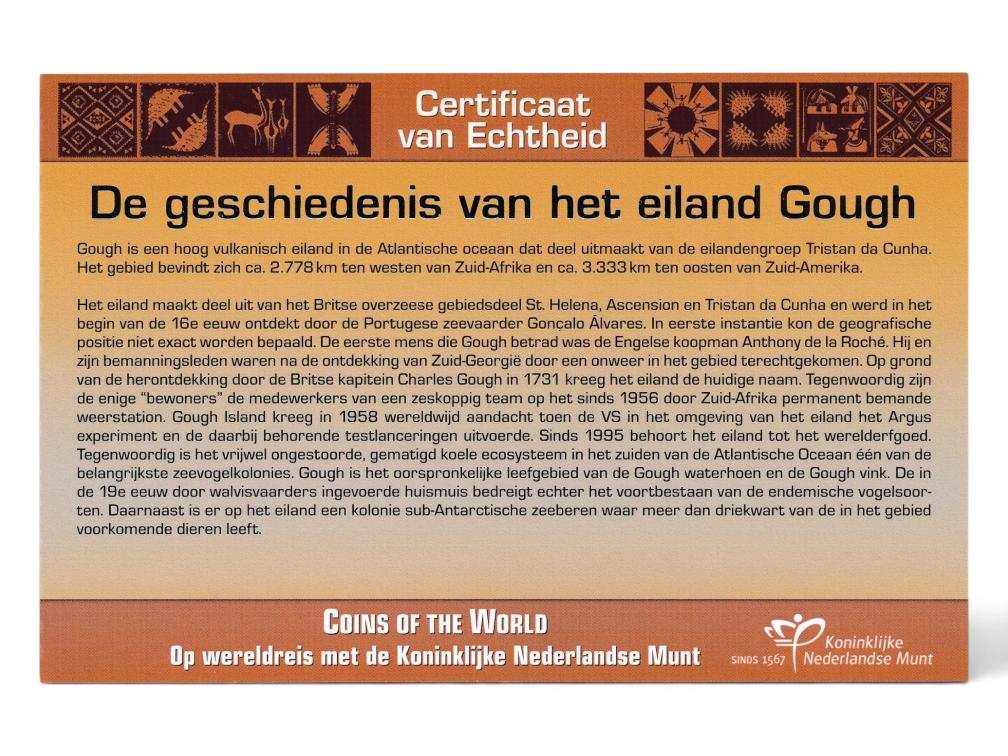 Gough eiland muntset Pound incl. certificaat (zilveren tekst)