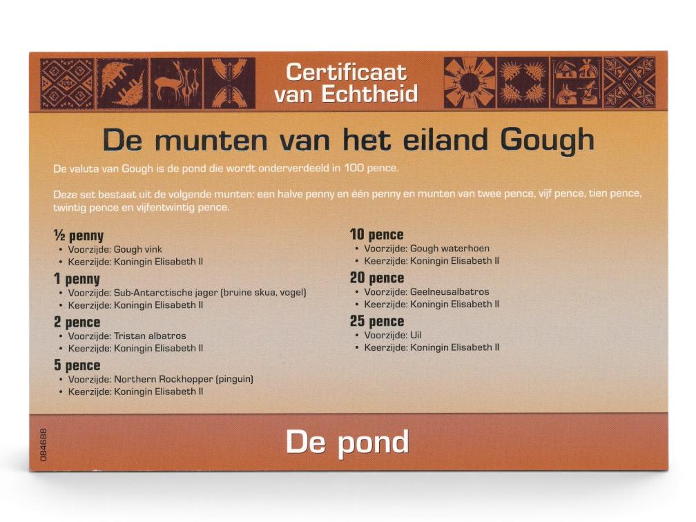 Gough eiland muntset Pound incl. certificaat (zilveren tekst)