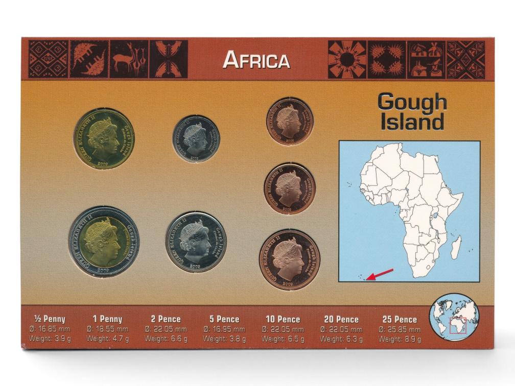 Gough eiland muntset Pound incl. certificaat (zilveren tekst)