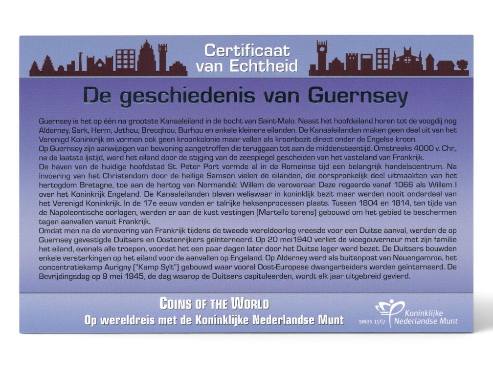 Guernsey muntset Guernsey Pound incl. certificaat (zilveren tekst)