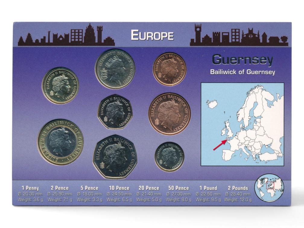 Guernsey muntset Guernsey Pound incl. certificaat (zilveren tekst)