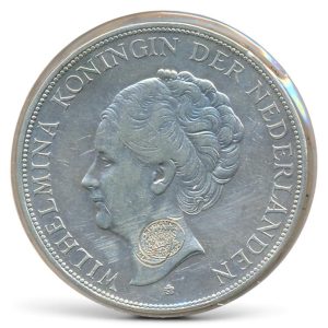 Nederland 2,5 Gulden 1931 Wilhelmina met klop Gorcum 1382-1982