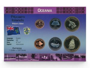 Pitcairneilanden muntset Dollar incl. certificaat (zilveren tekst)
